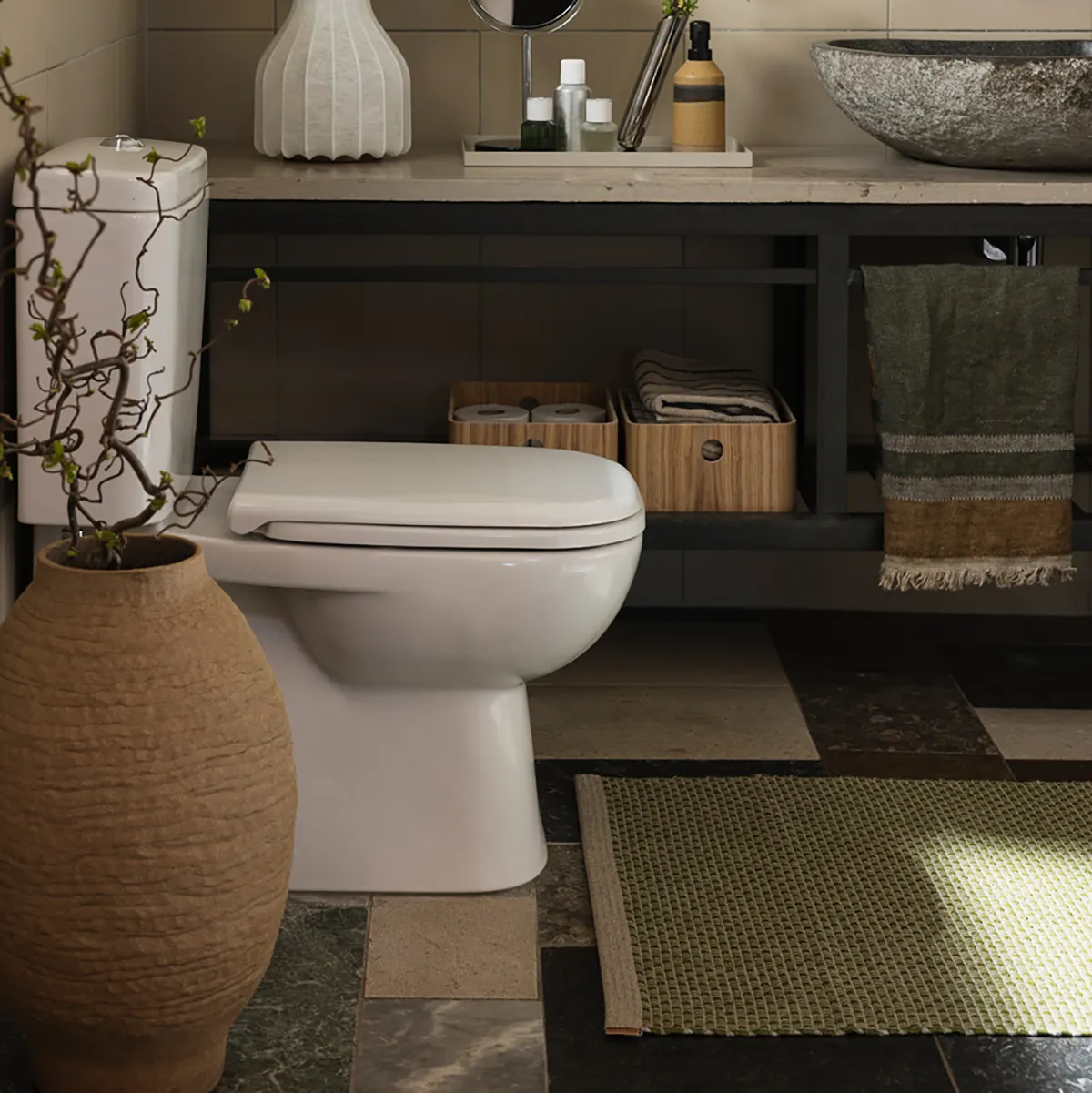 Vaskbar Plastmatte NILS Dark Olive 70x120 cm