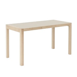 Workshop Table 65x130 cm - Warm Grey Linoleum Oak