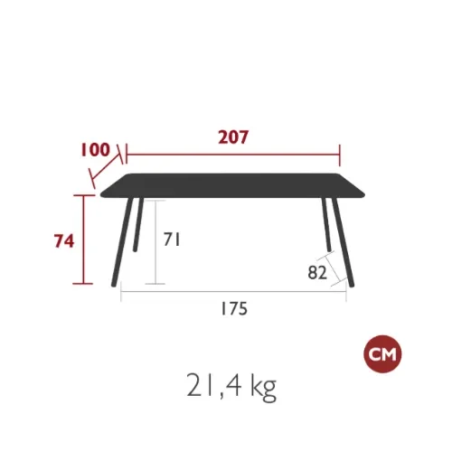 Luxembourg spisebord 100x207 cm Acapulco blue