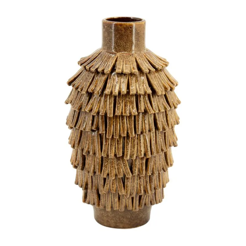 Frappe large Vase 23x22,5x41 cm Leirtøy Brun