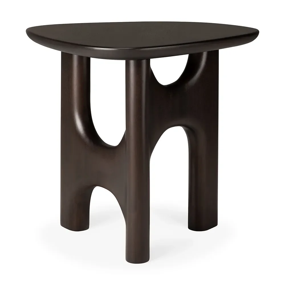 Ethnicraft - Flow side table - varnished mahogany - rose brown - pebble shape - Småbord & sidebord - Alain Van Havre - Brun - Tre