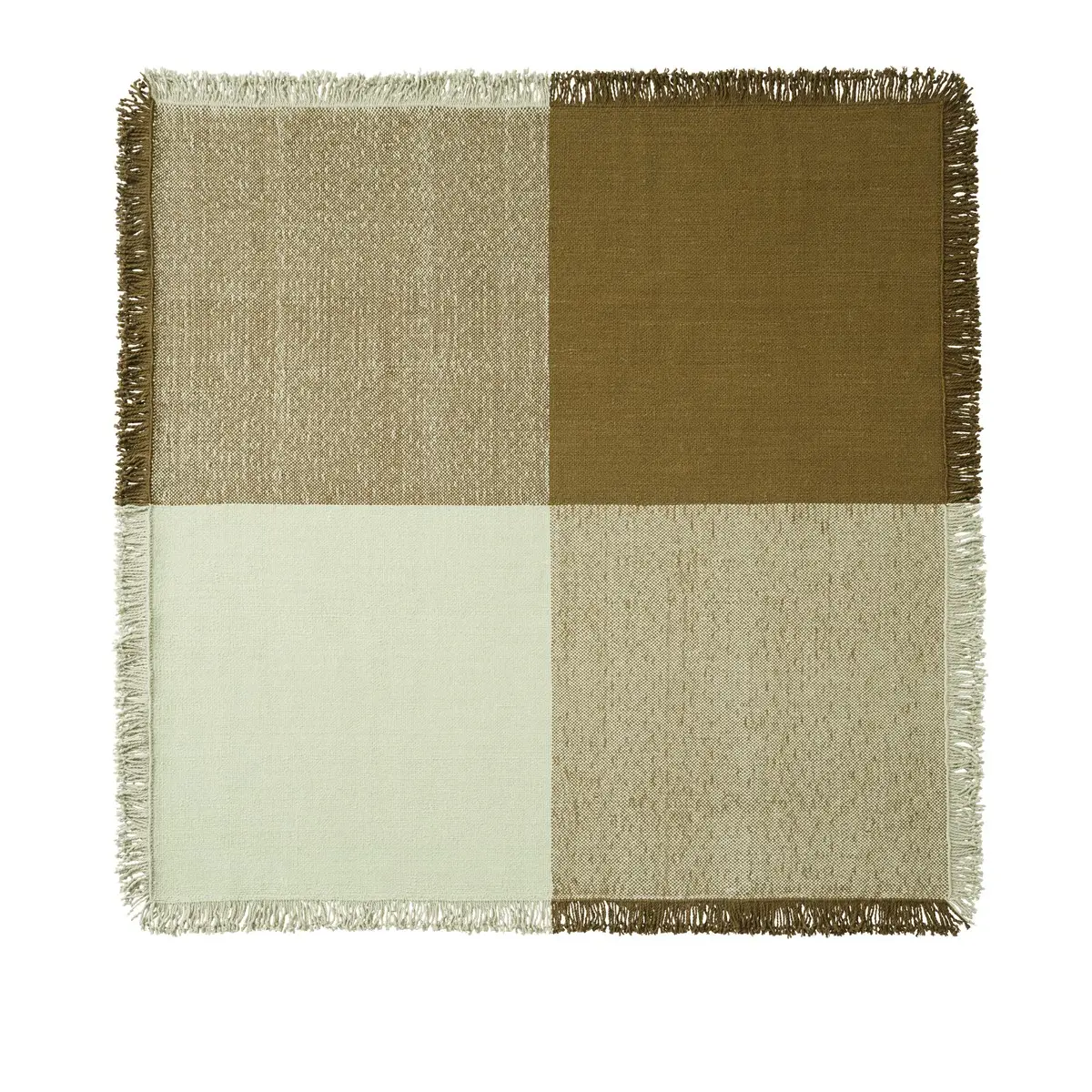 Muuto, Verso teppe – 258 x 258 cm – Lysegrønt / varmt brunt