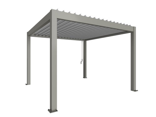 Pergola størrelse 3,5 x 3,5 metallic quartz grå/sølv
