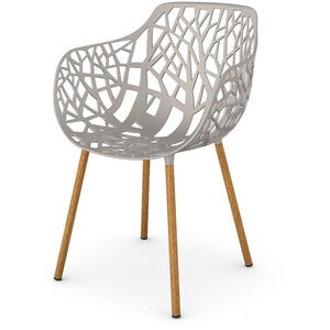 Forest Stol med armlener Iroko/Powder Grey