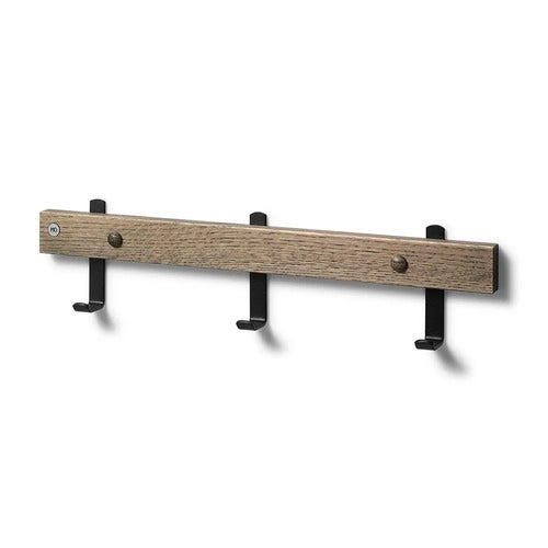 Nadja Knaggrekke 40 cm røkt eik/mattsvart stål