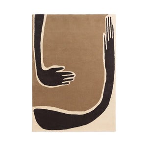 Pose Tuftet Teppe 140x200 cm - Mørk Kaffe/Offwhite