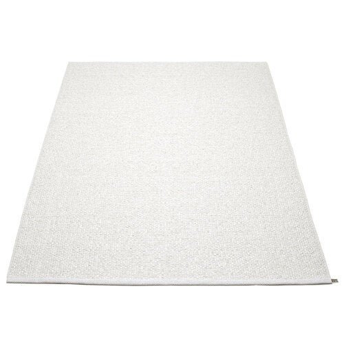 Svea matte 140x220 cm white metallic / white 