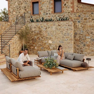 Sticks hjørnesofa Teak/sand