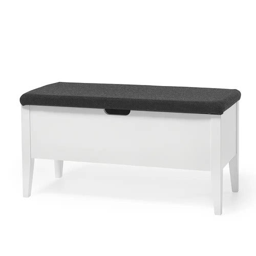 Klinte Benk 90 cm hvit med ullstoff