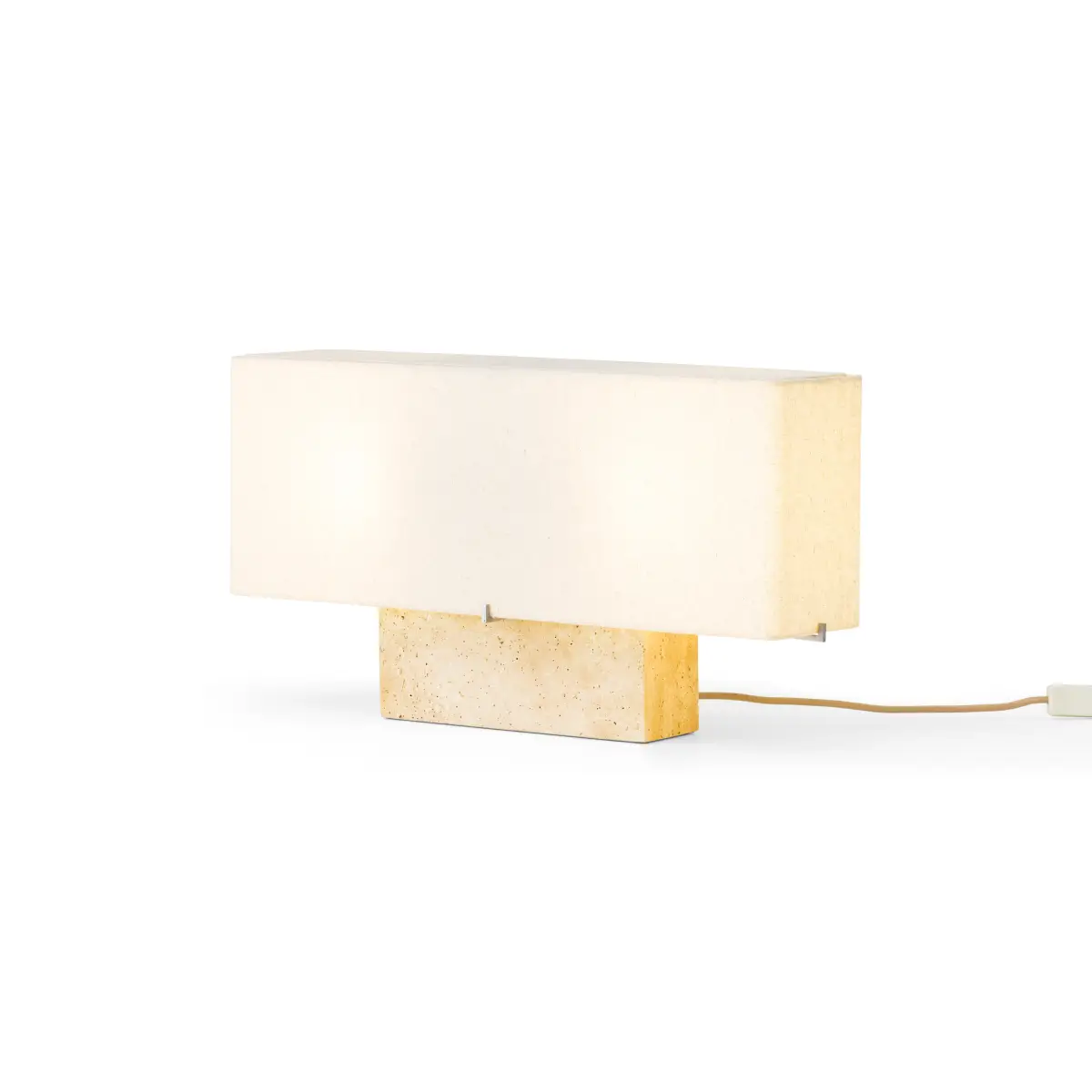 Nonna Bordlampe Travertin Sand/Tekstil, Sand H30 cm