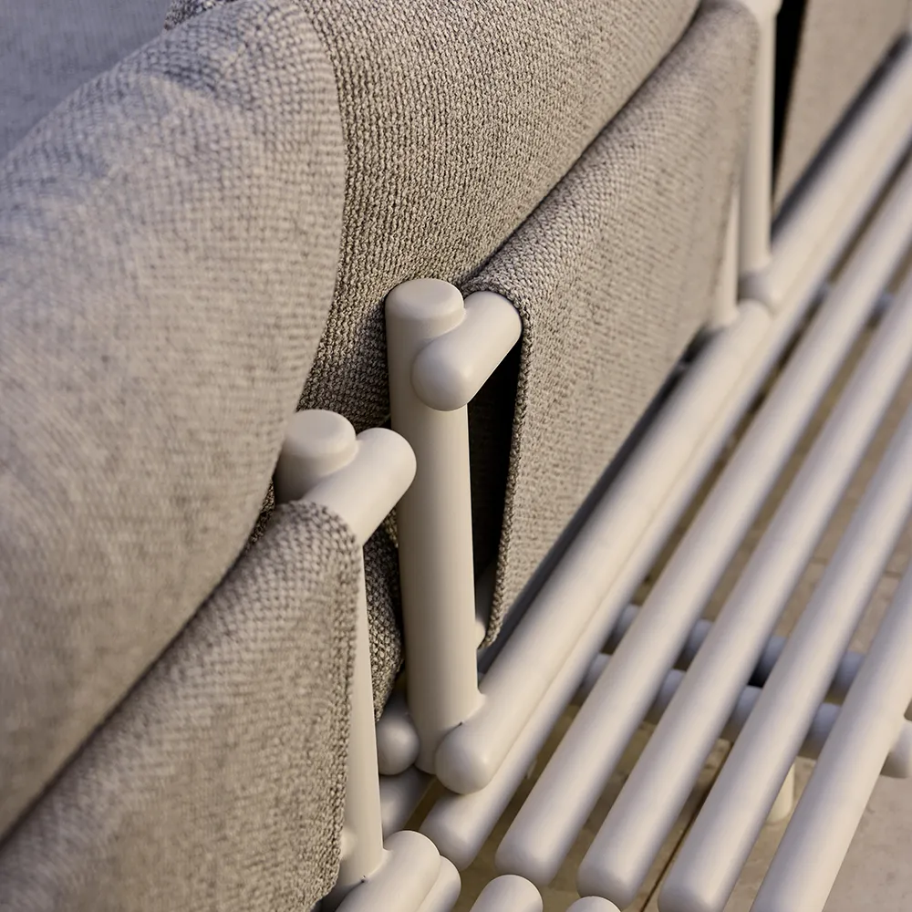 Sticks sofa m/ sjeselong Alu/desert sand