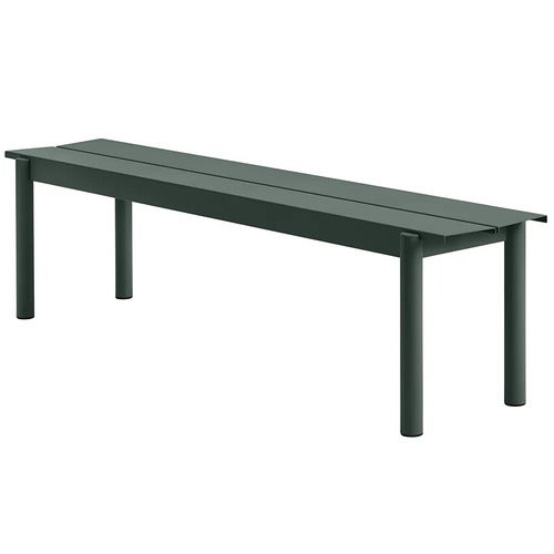 Linear Steel Benk 170x34 cm Dark Green 