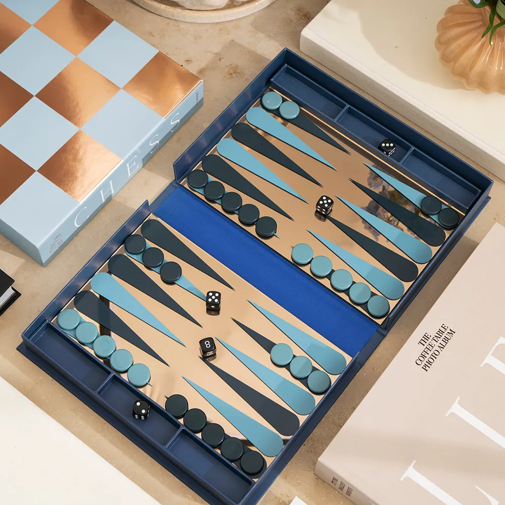 Classic - Art Of Backgammon Mirror Dark Blue/Copper