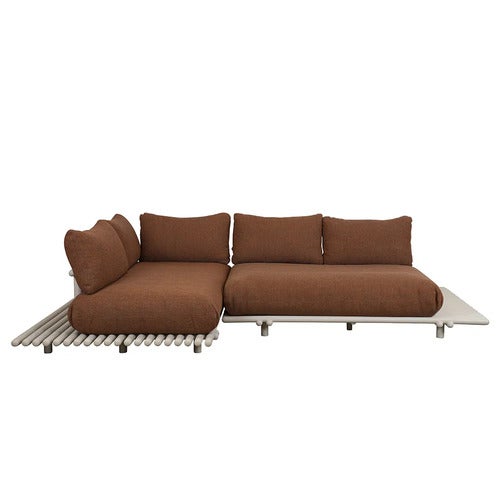 Sticks hjørnesofa Alu/umber brown