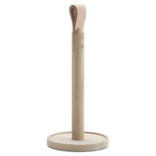 Norr Paper Towel Holder Oak Leather 