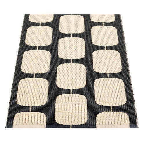 Sten matte 70x100 cm black / cream 