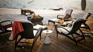 Satellitt sidebord 40 cm hvit 