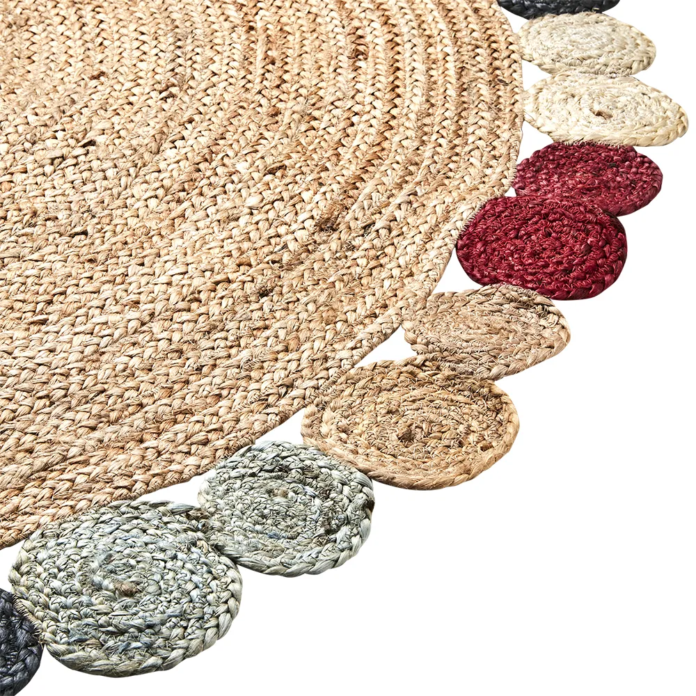 JUNI teppe natur/flerfarget Ø150 cm