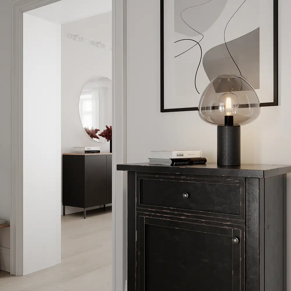 Cozy Bordlampe Svart/Grå