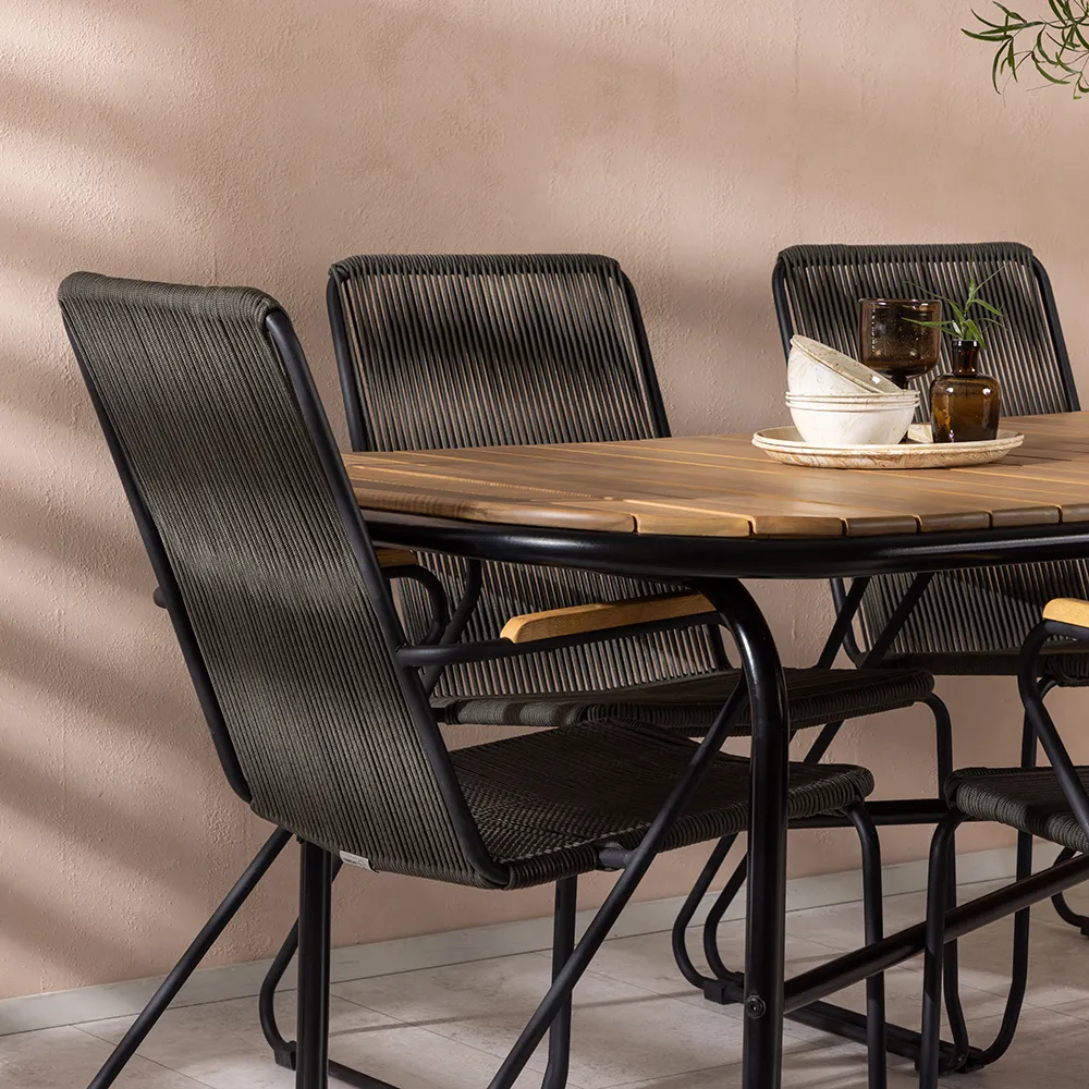 Bois spisestol mørk grå 2-pakning