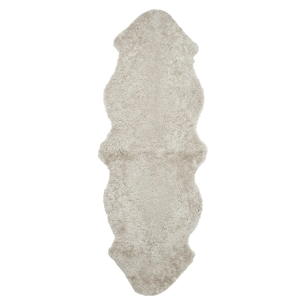 Curly Fårskinn dubbelt 60x180 cm Sand