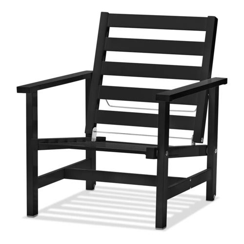Lænestol aluminium sort 