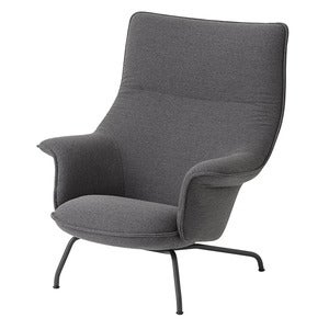 Doze Lounge Chair High Back Tube Base - Ocean 80 Anthracite Black