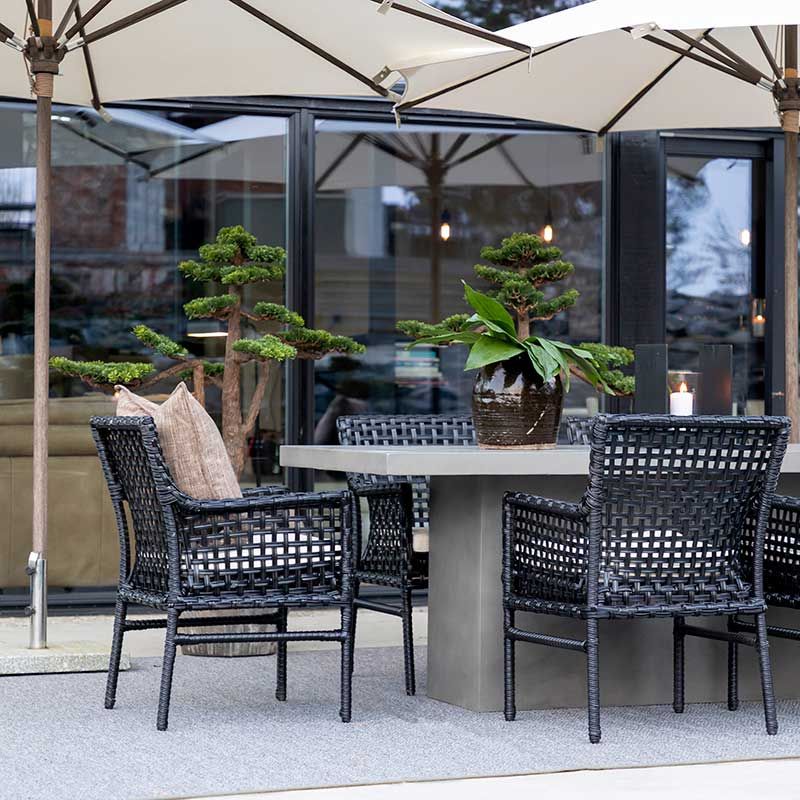 Karmstol Santa Monica kunstrotting svart ekskl. pute Artwood