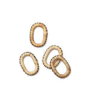 Weave Napkin Rings - Set of 4 - Natural/Black