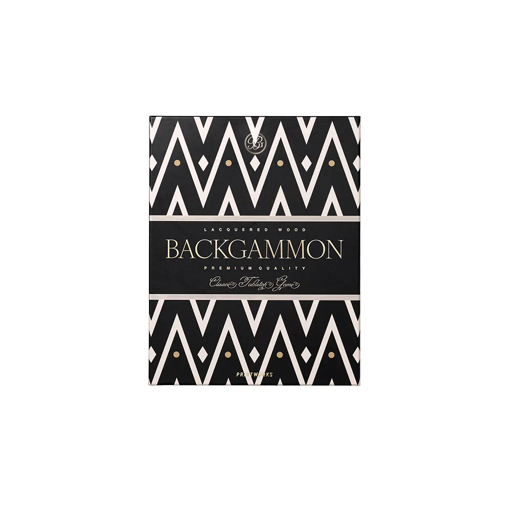 Backgammon Lakkert Black