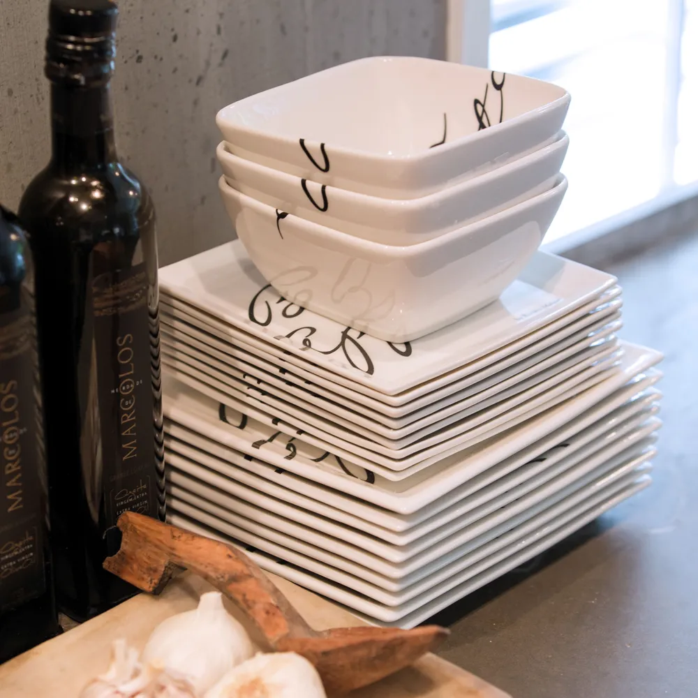 Buon Appetito firkantet tallerken 18 x 18 cm