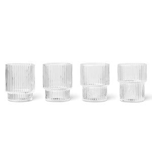 Ripple Små glass 4-pakning - Clear