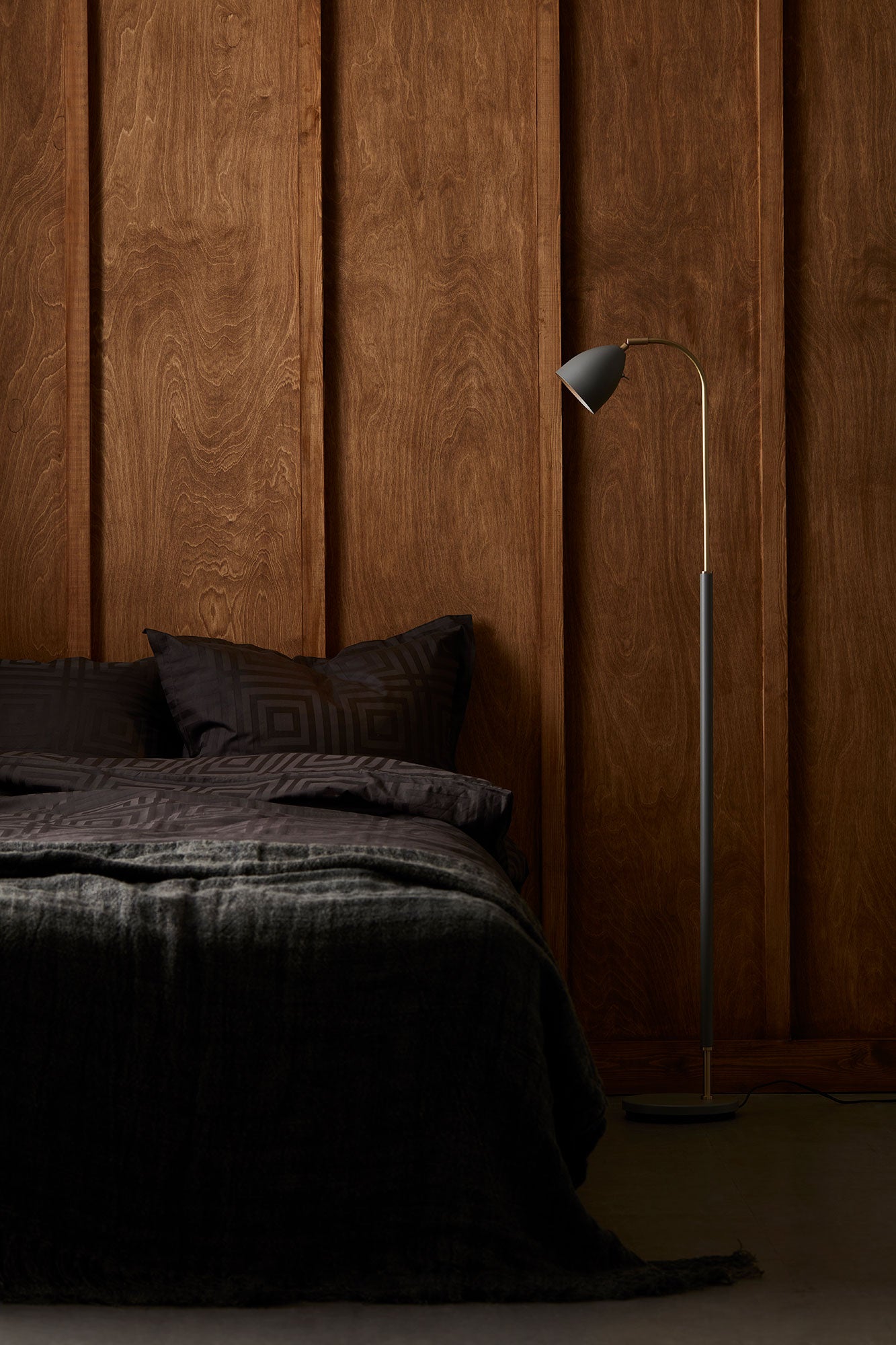 Deluxe gulvlampe hvit/messing Mr16 inkl. lyskilde