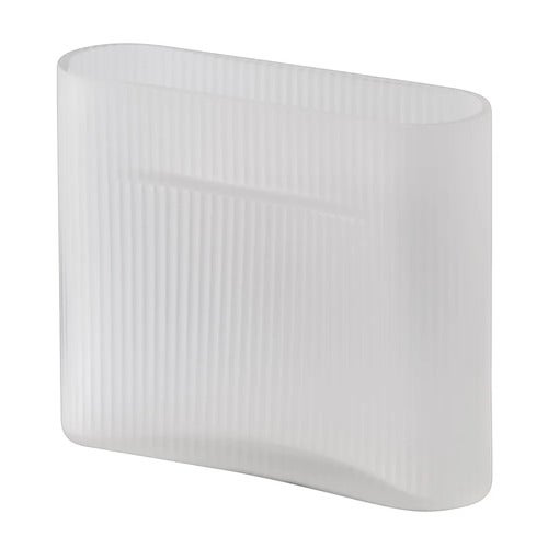 Ridge Vase H: 16,5 cm White Frosted