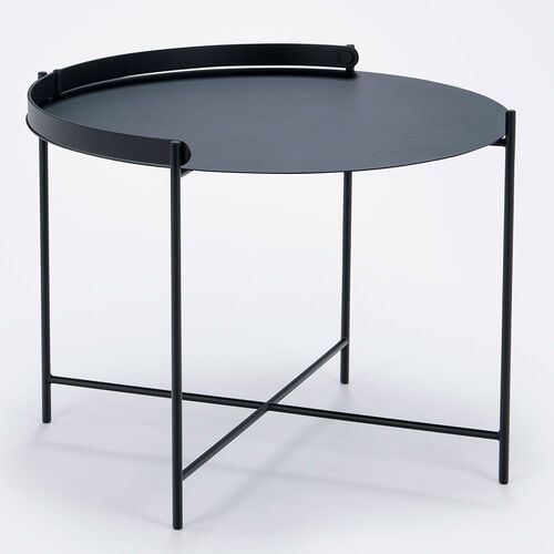 Edge sidebord 62 cm svart stål