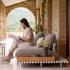 Sticks sofa m/ sjeselong Alu/desert sand