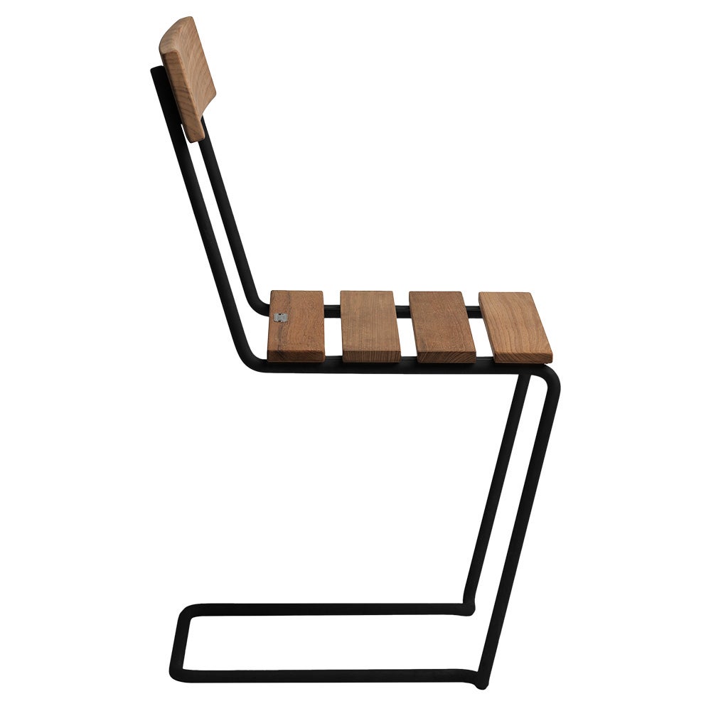 Stol 1 Ubehandlet teak / svart ramme