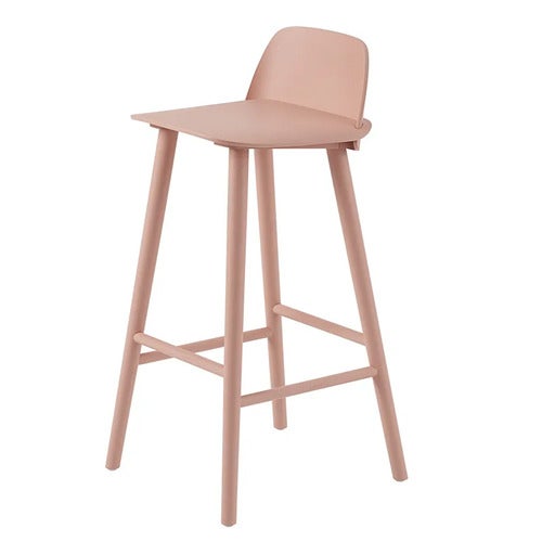 Nerd barstol 75 cm - med fotstøtte i metall - Tan Rose