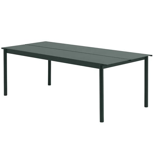 Linear Steel Spisebord 220x90 cm Dark Green 