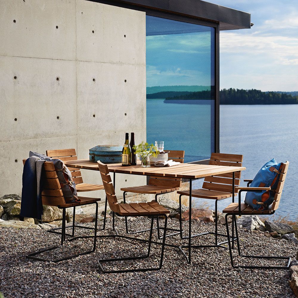 Grinda spisestol svart/teak 