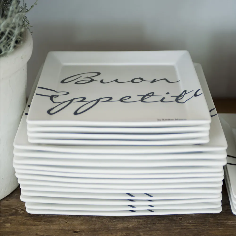 Buon Appetito firkantet tallerken 18 x 18 cm