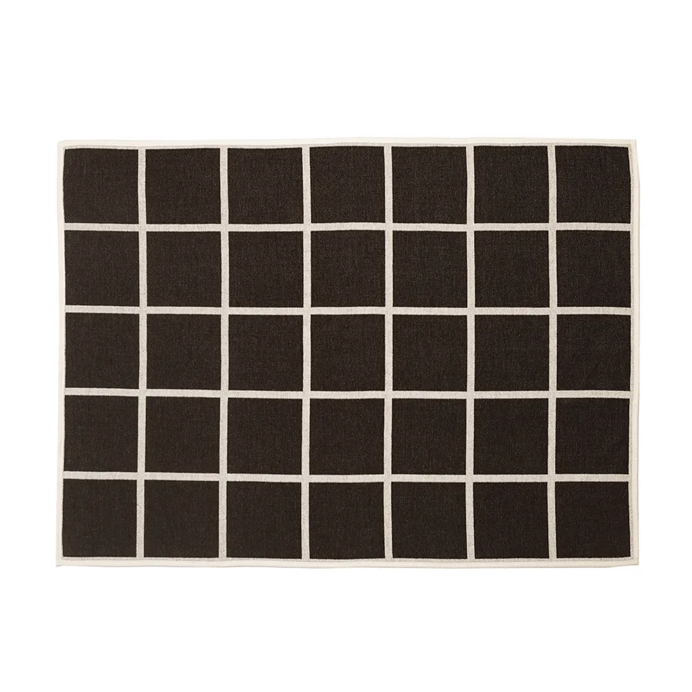 Vevd pledd i lammeull Criss Dark Brown