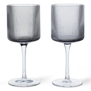 Ripple Hvitvinsglass 2-pakning - Smoked Grey