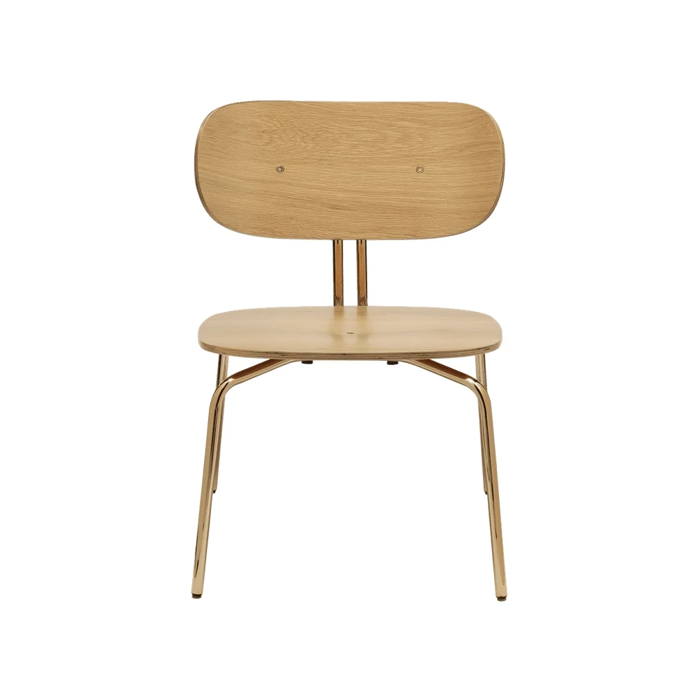 Curious lenestol eik/messing