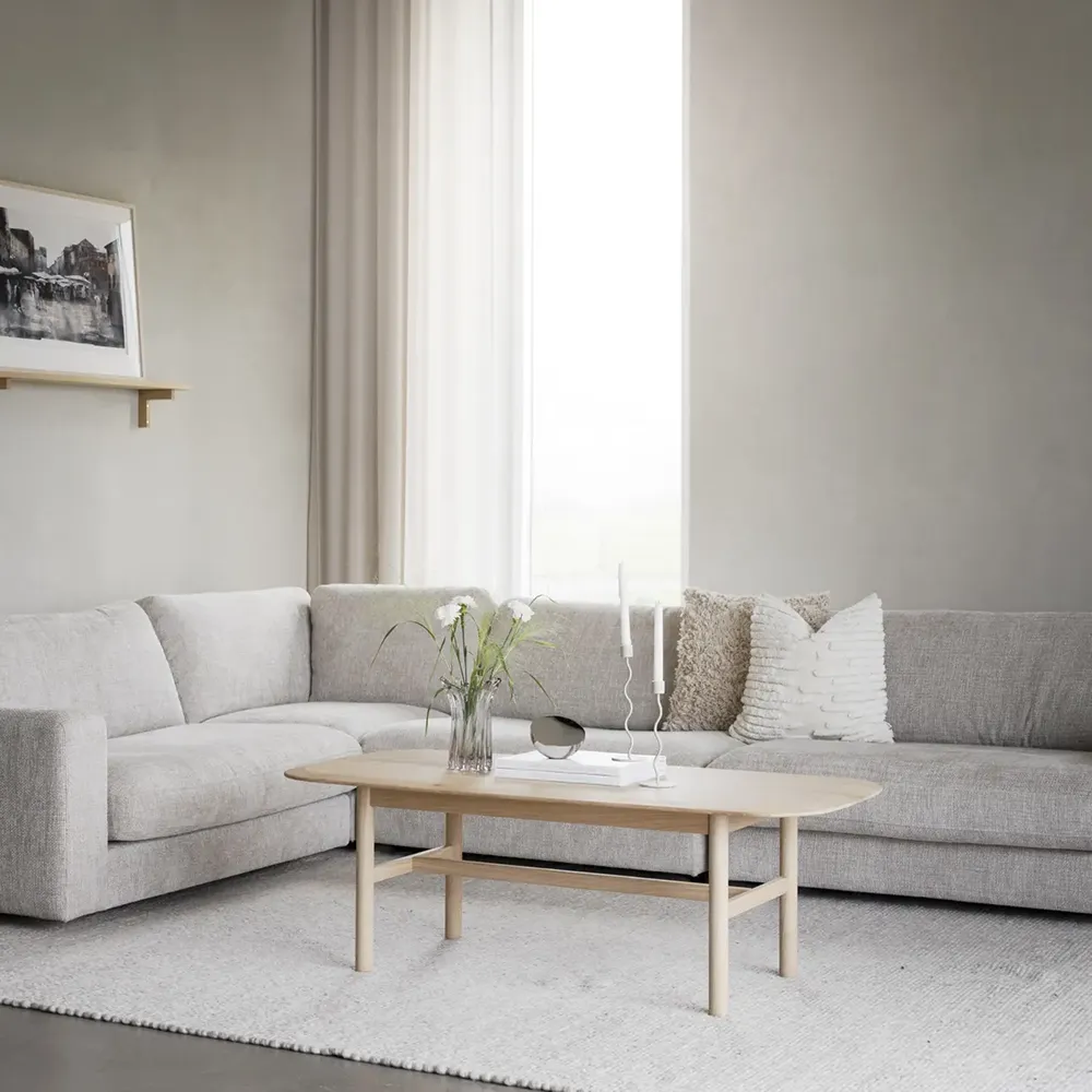 Duncan hjørnesofa 2+3-seter stoff Robin lysegrå