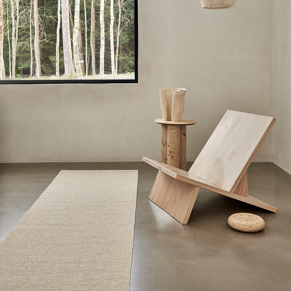 Emm teppe 70 x 240 cm Vanilla/White Metallic