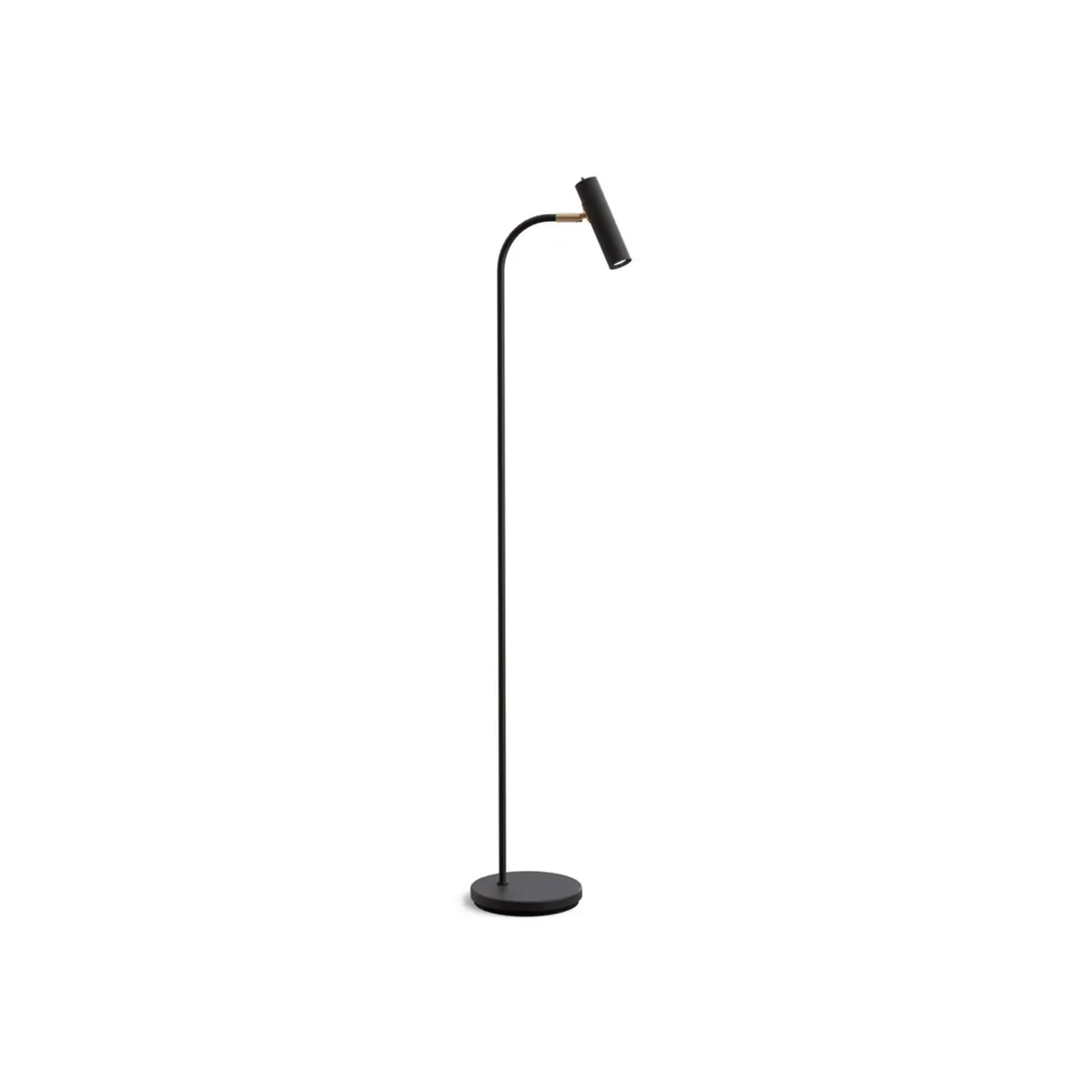 Slender gulvlampe metall svart struktur/messing