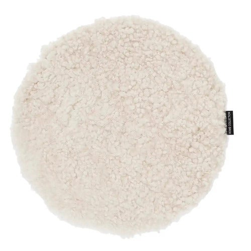 Curly Sittepute i saueskinn ø34 cm Beige moonlight