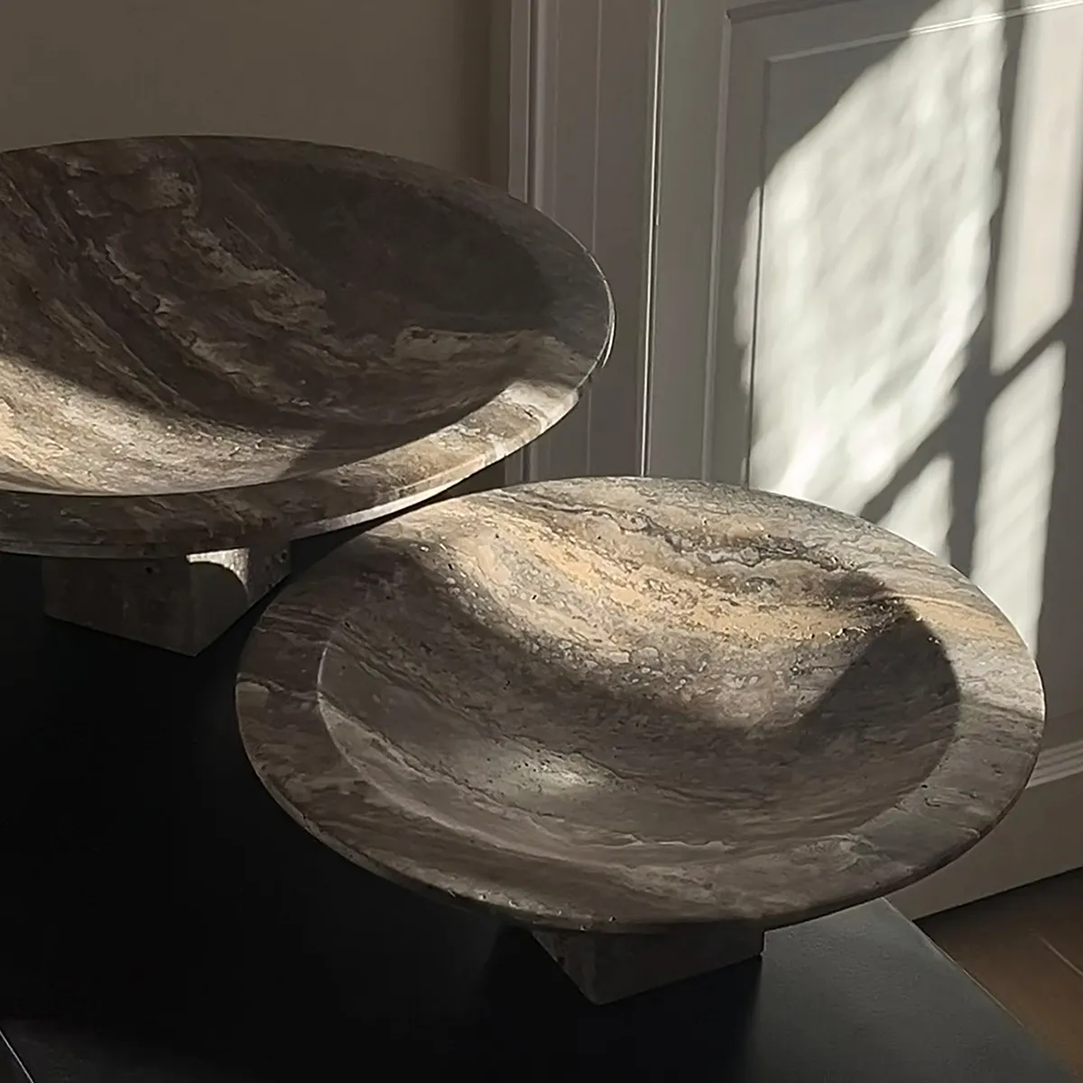 Dekorasjonsskål i Travertin Sori Big, Ø 40 cm