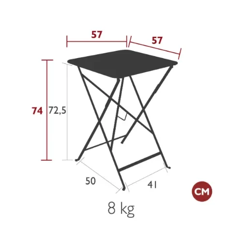 Bistro bord 57x57 cm Acapulco blue